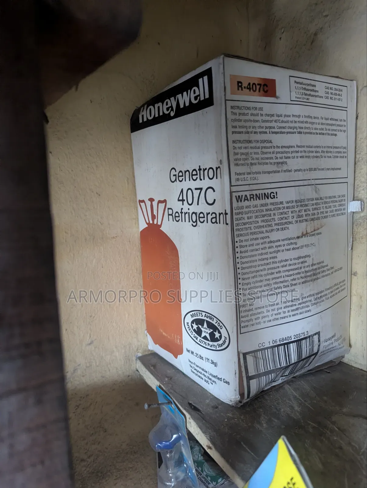 Honeywell Genetron 407C Refrigerant Gas Cylinder Box