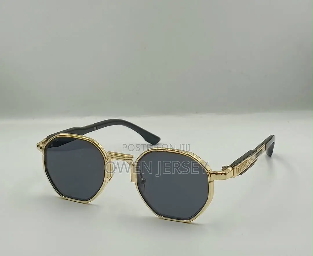 Gold Metal Vintage Sunglasses With Dark Grey Lenses