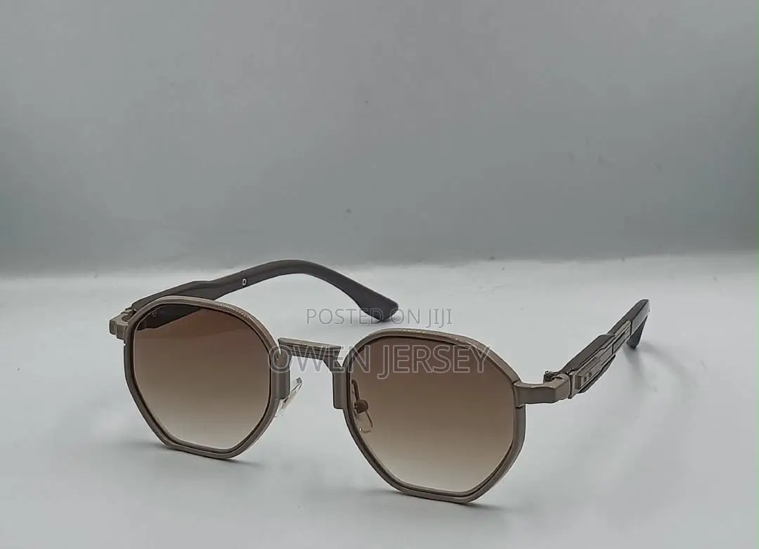 Gold Metal Vintage Sunglasses With Dark Grey Lenses