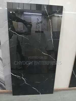 Floor Tiles High Quality 60by120 Black With White Waves