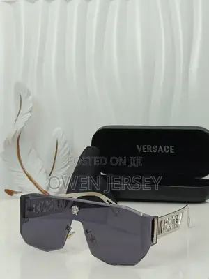 Versace Shield Designer Sunglasses – Grey Lens.