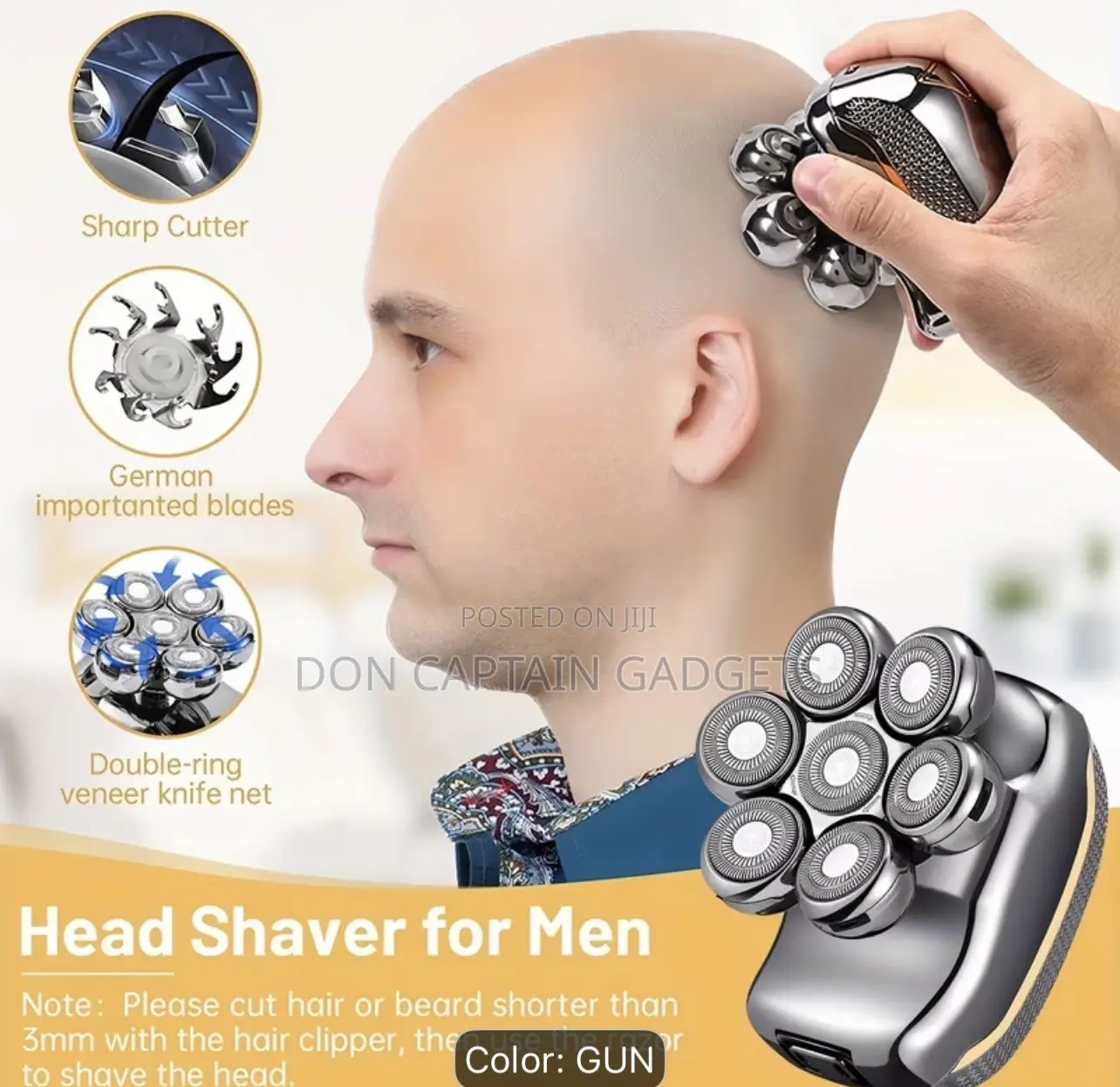Rechargeable Cordless Electric Shaver for Men - With 7 Rotary Heads