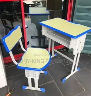 Imported School Desk and Chair Set, Also Known as an Adjustable Chair