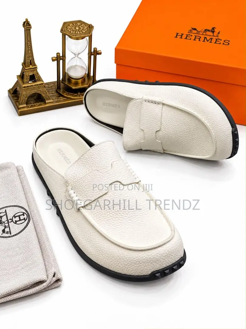 Hermes Quality Suede and Leather Mule Shoes