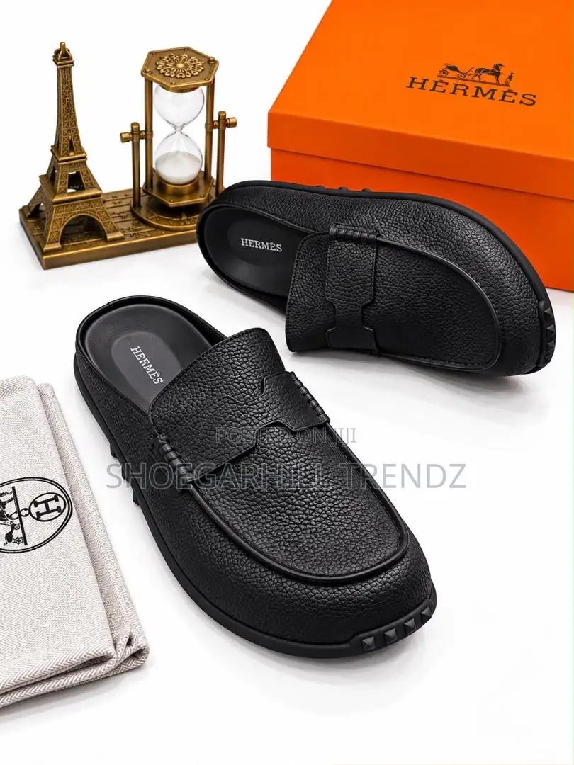 Hermes Quality Suede and Leather Mule Shoes