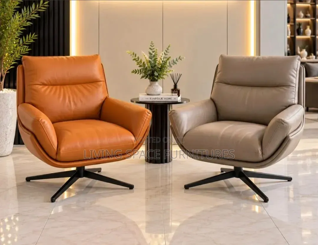 Modern Swivel Accent Leather Chair