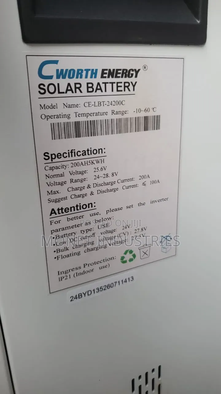 5kwh 25.6v Cworth Lifepo4 Lithium Battery Available