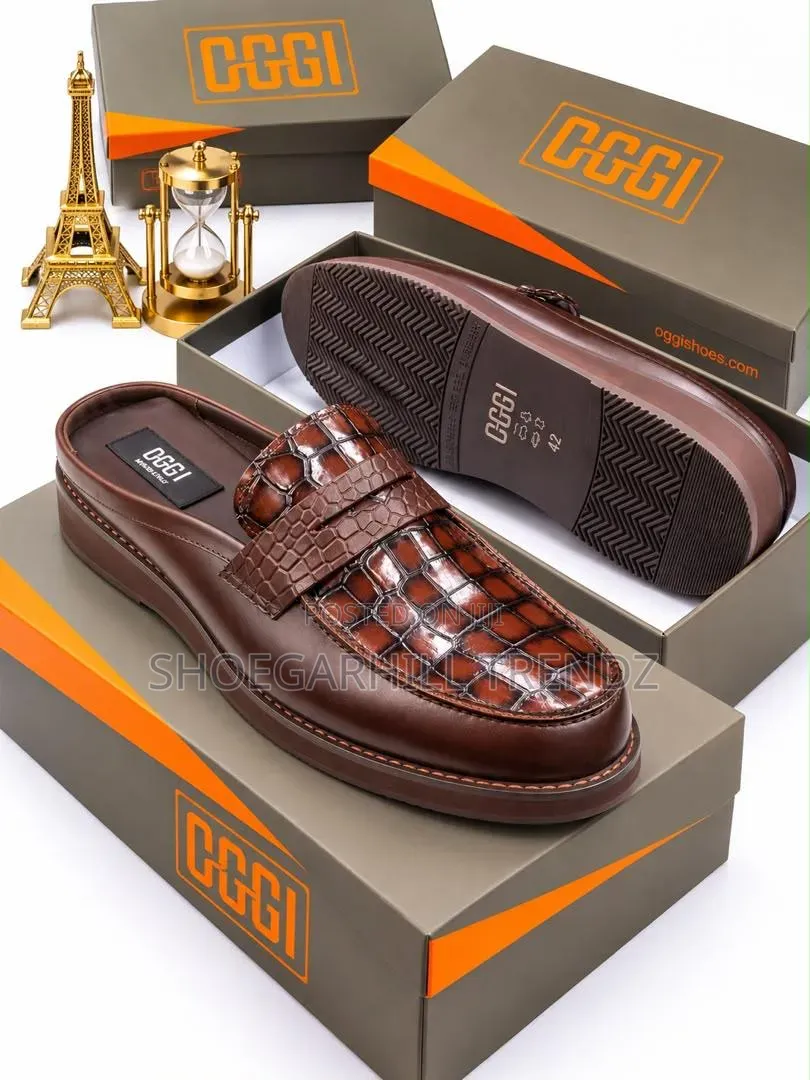 Leather and Patent Half Mule Shoes | Modern Comfort Elegant Style