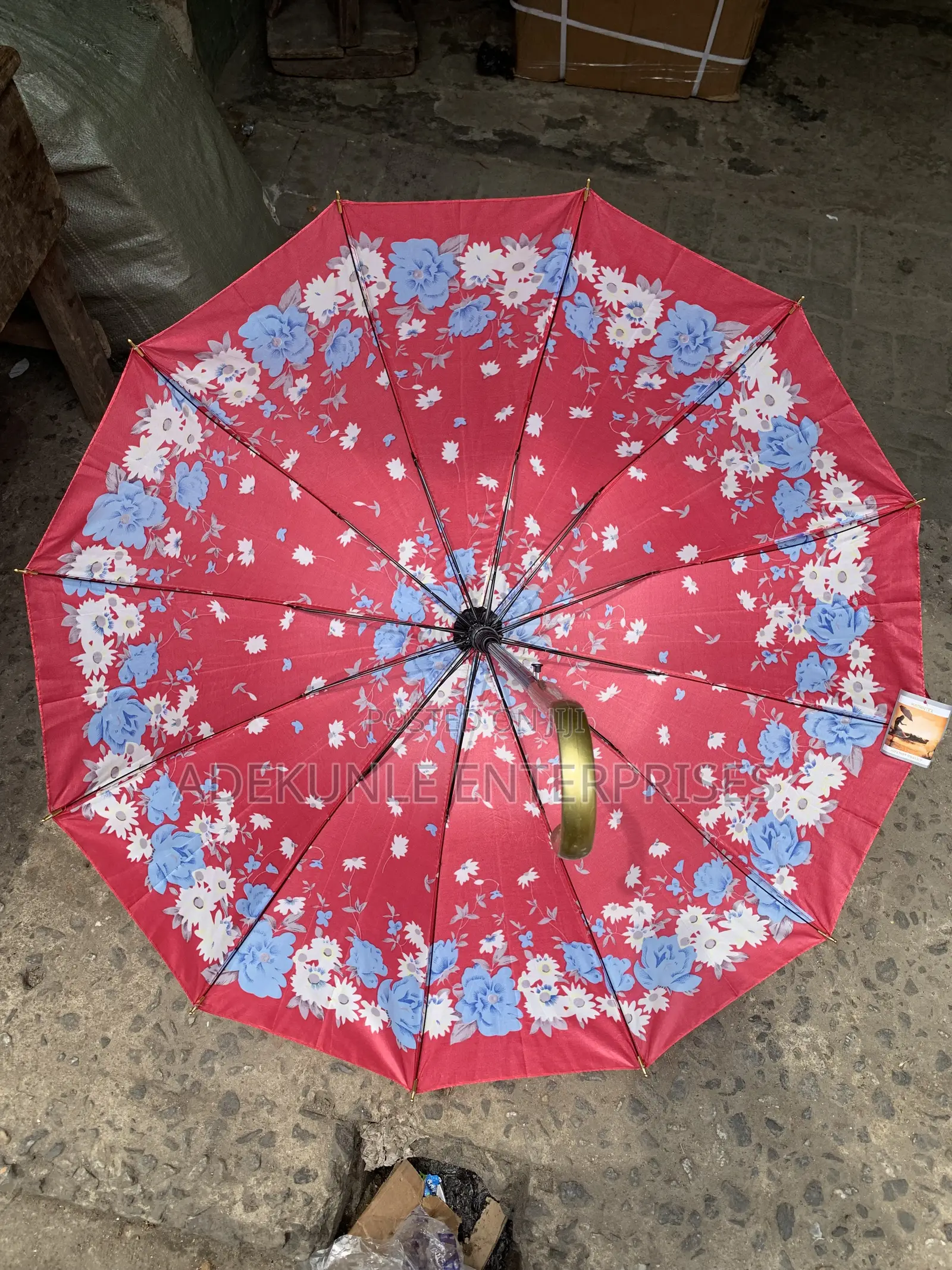 Satin Floral Print Umbrella or Satin Multi-Bone Straight Umbrella