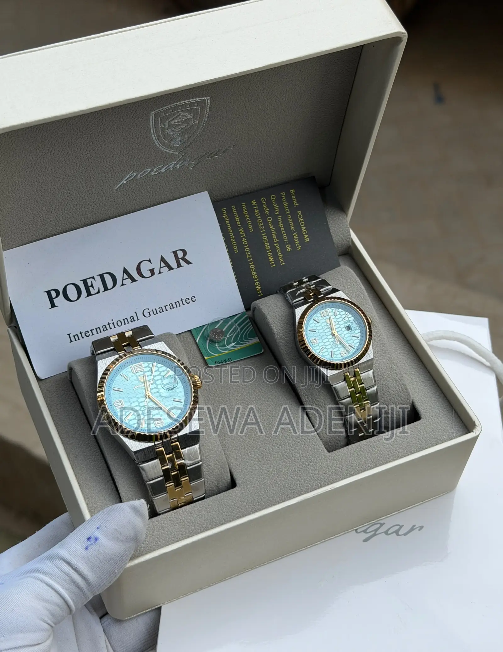 POEDAGAR His & Hers Chain Wristwatch – Unisex Couple Watch Gift Set