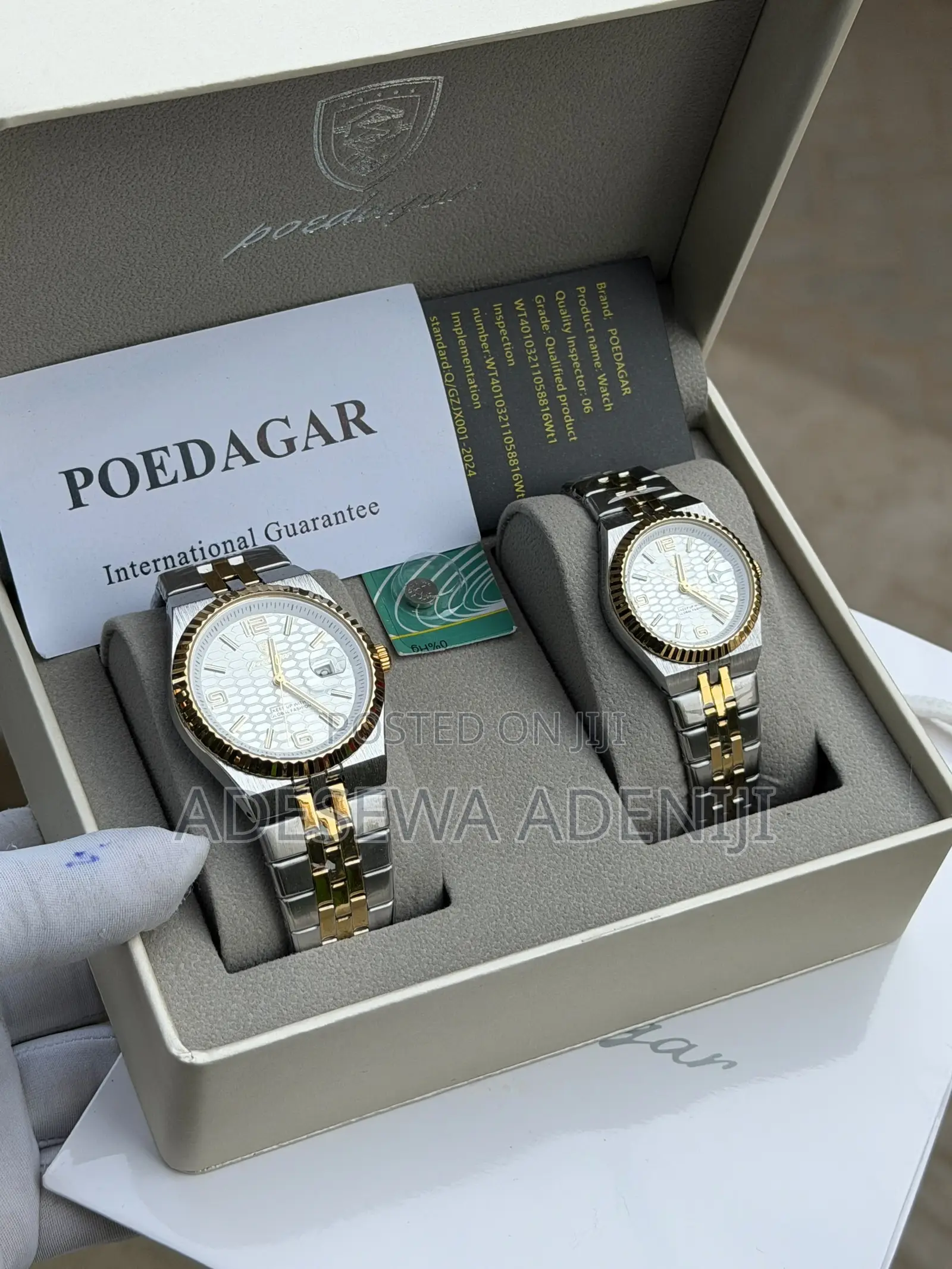 POEDAGAR His & Hers Chain Wristwatch – Unisex Couple Watch Gift Set