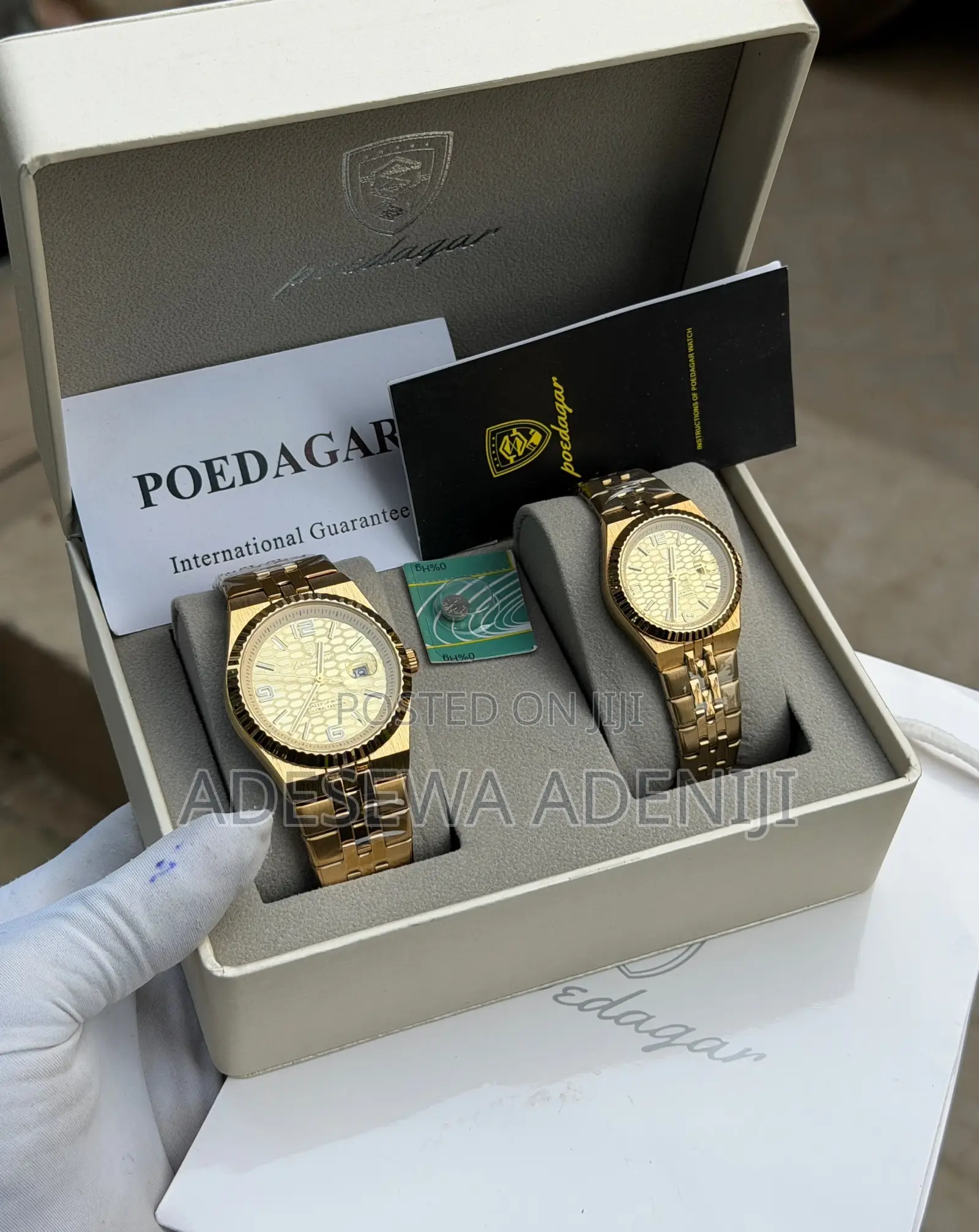 POEDAGAR His & Hers Chain Wristwatch – Unisex Couple Watch Gift Set