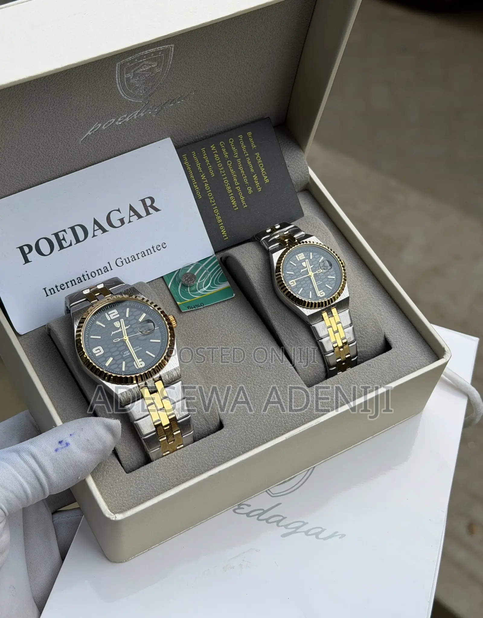 POEDAGAR His & Hers Chain Wristwatch – Unisex Couple Watch Gift Set