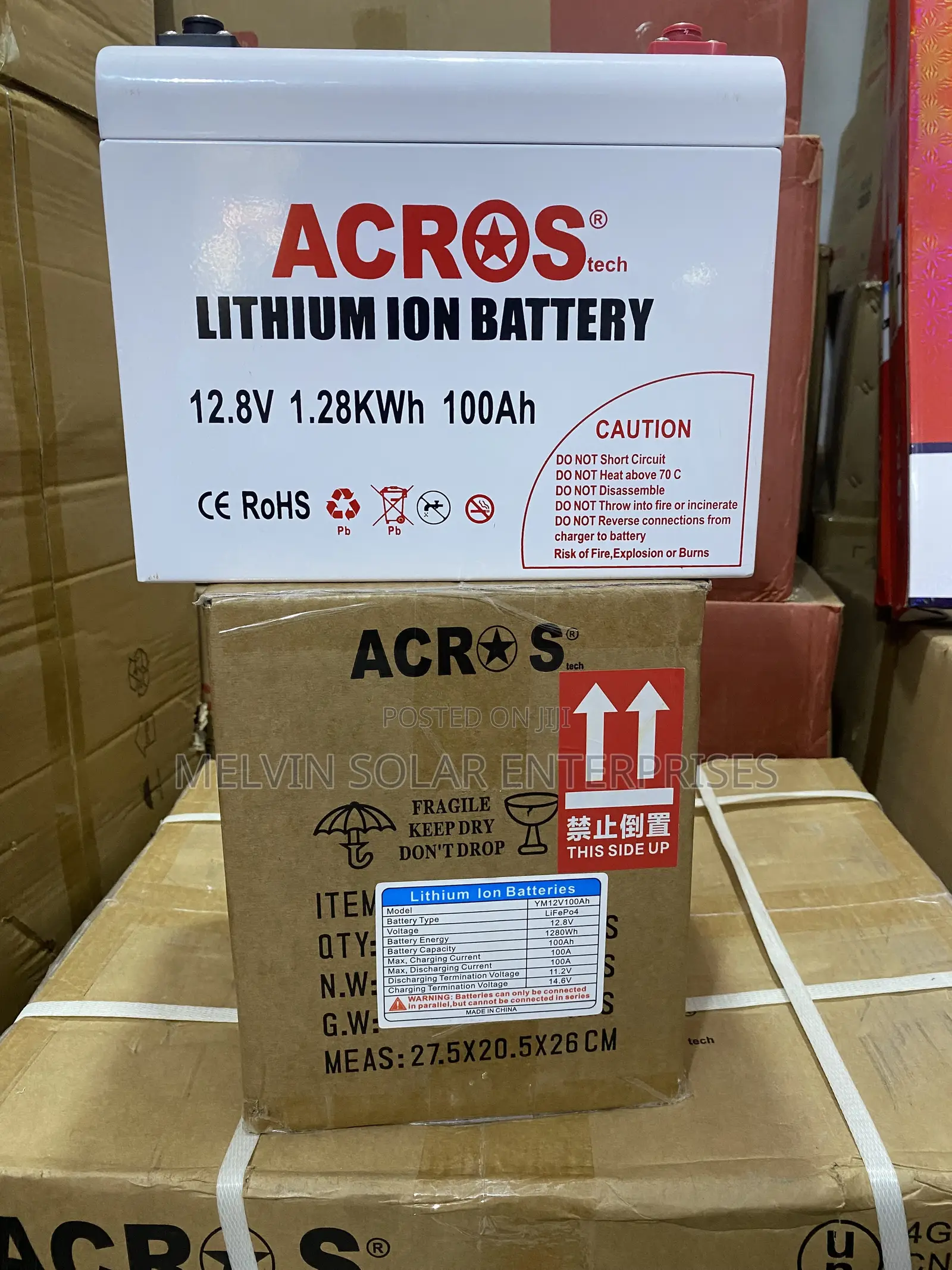 1.28kwh 12v 100ah Across Tech Solar Lithium Ion Phosphate Batteries
