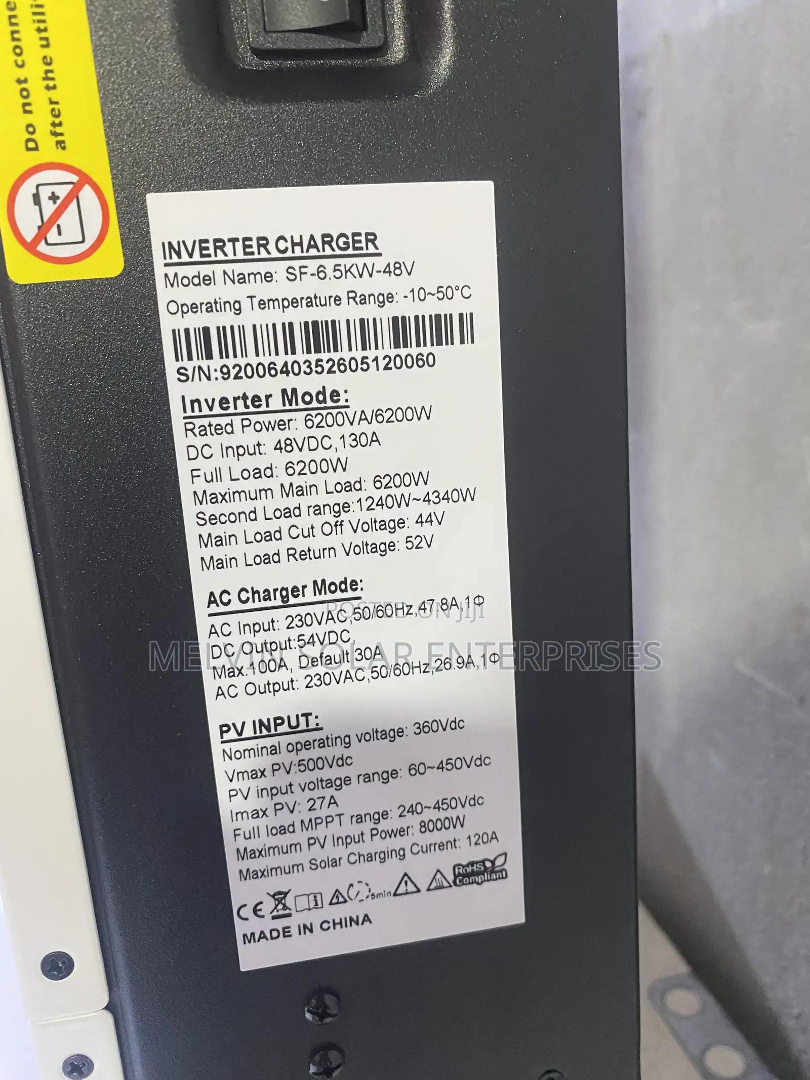 6.5kva 48v Across Tech Solar Hybrid Inverter Available in Store Now