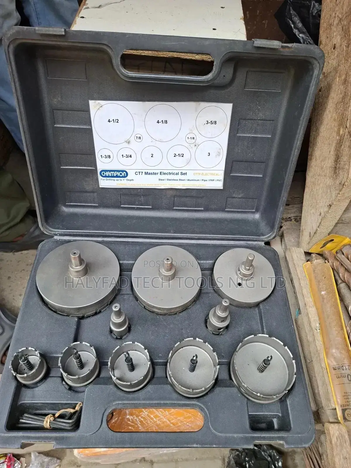 10 PCS Champion Ct7 Master Carbide- Tripped Hole Saw Set