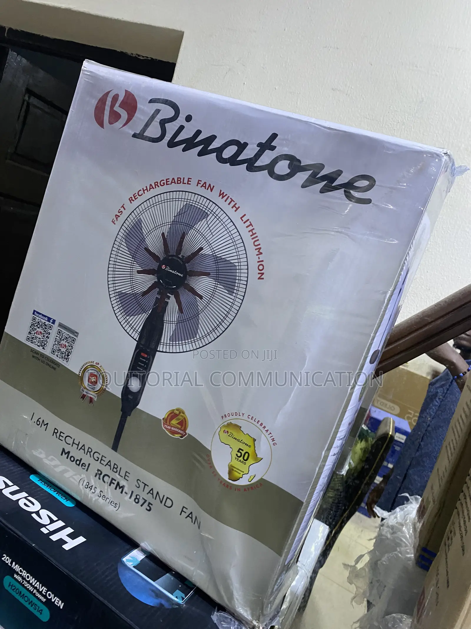 Binatone RCFM-1875 Rechargeable Standing Fan 1.6 Metres