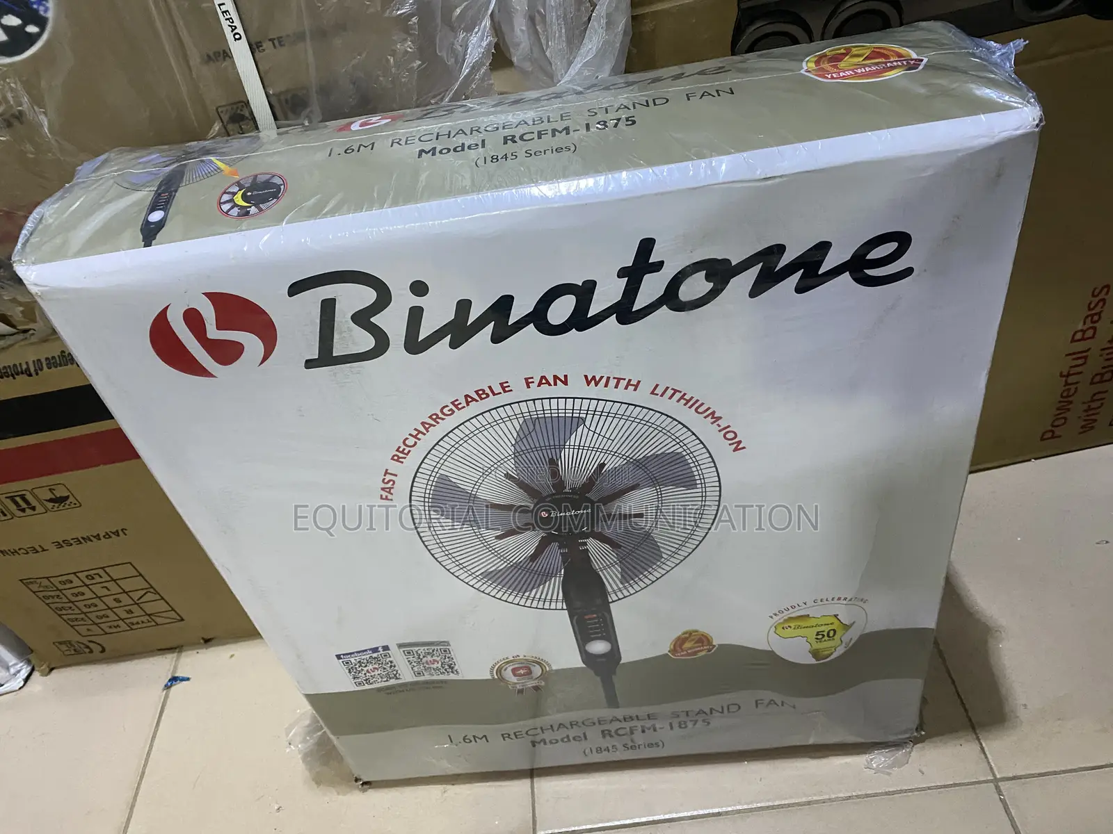 Binatone 1.6M Rechargeable Fan Model RCFM-1875