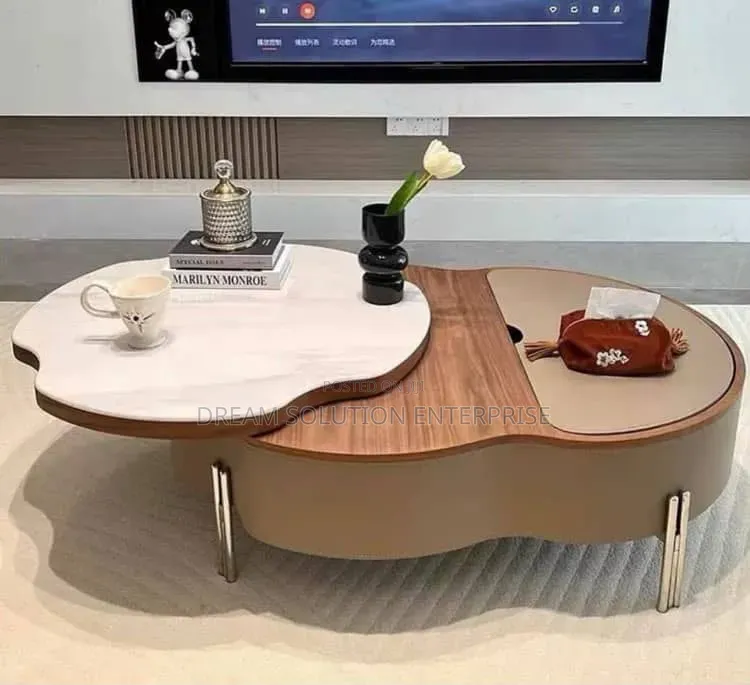 Quality Imported Center Table With Rotating Top and Storage