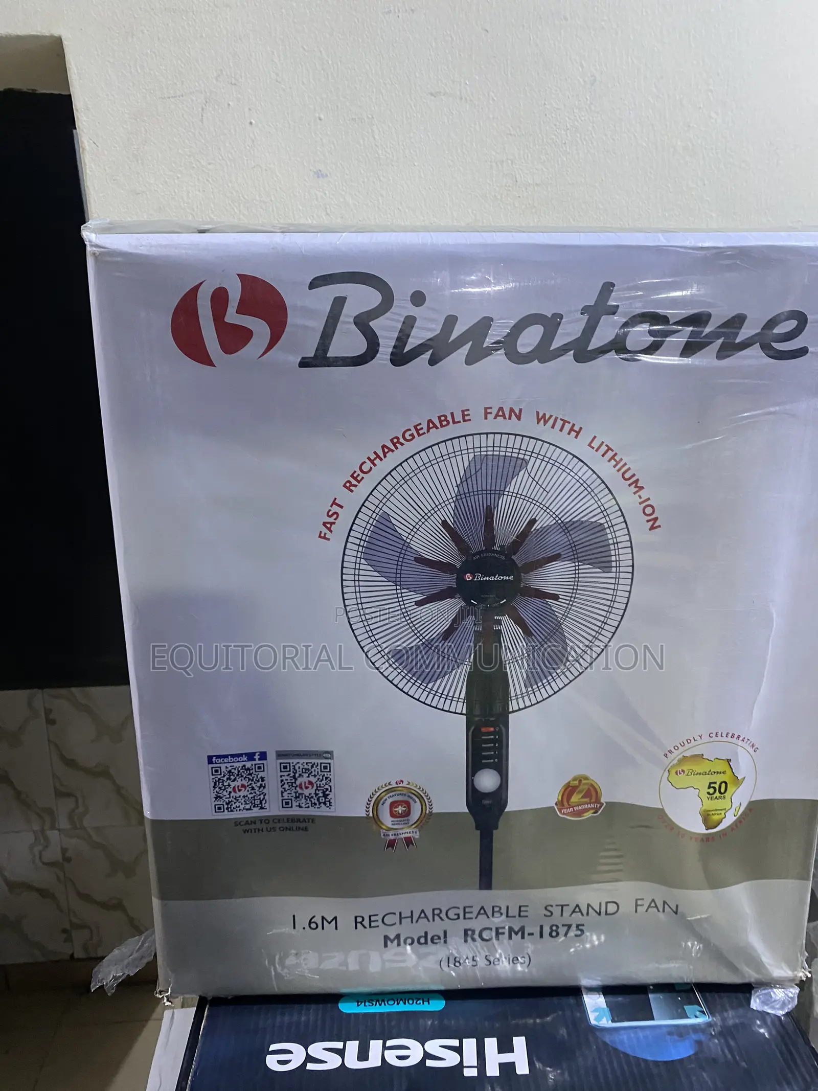 Binatone Rechargeable Pedestal Fan RCFM-1875 1.6M