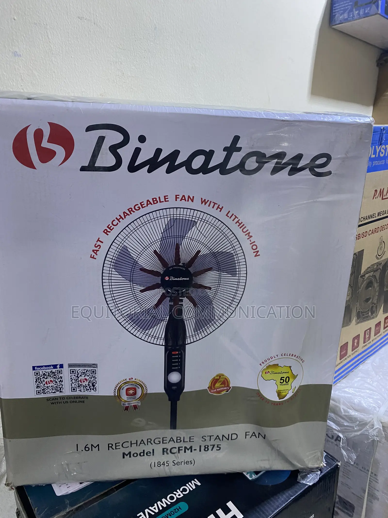 Binatone RCFM-1875 Rechargeable Stand-Up Cooling Fan