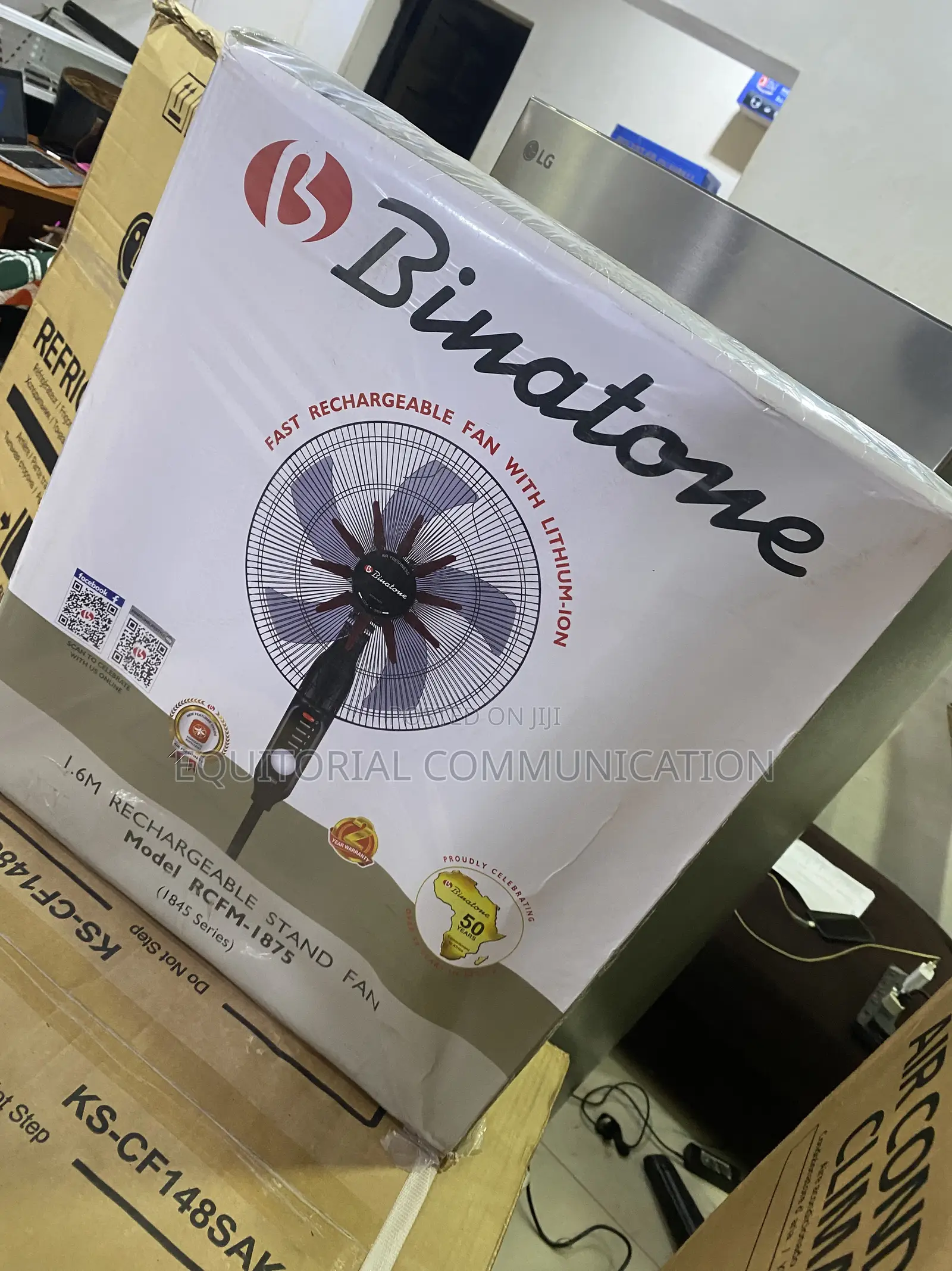 Binatone 1.6M Floor Fan With Rechargeable Power