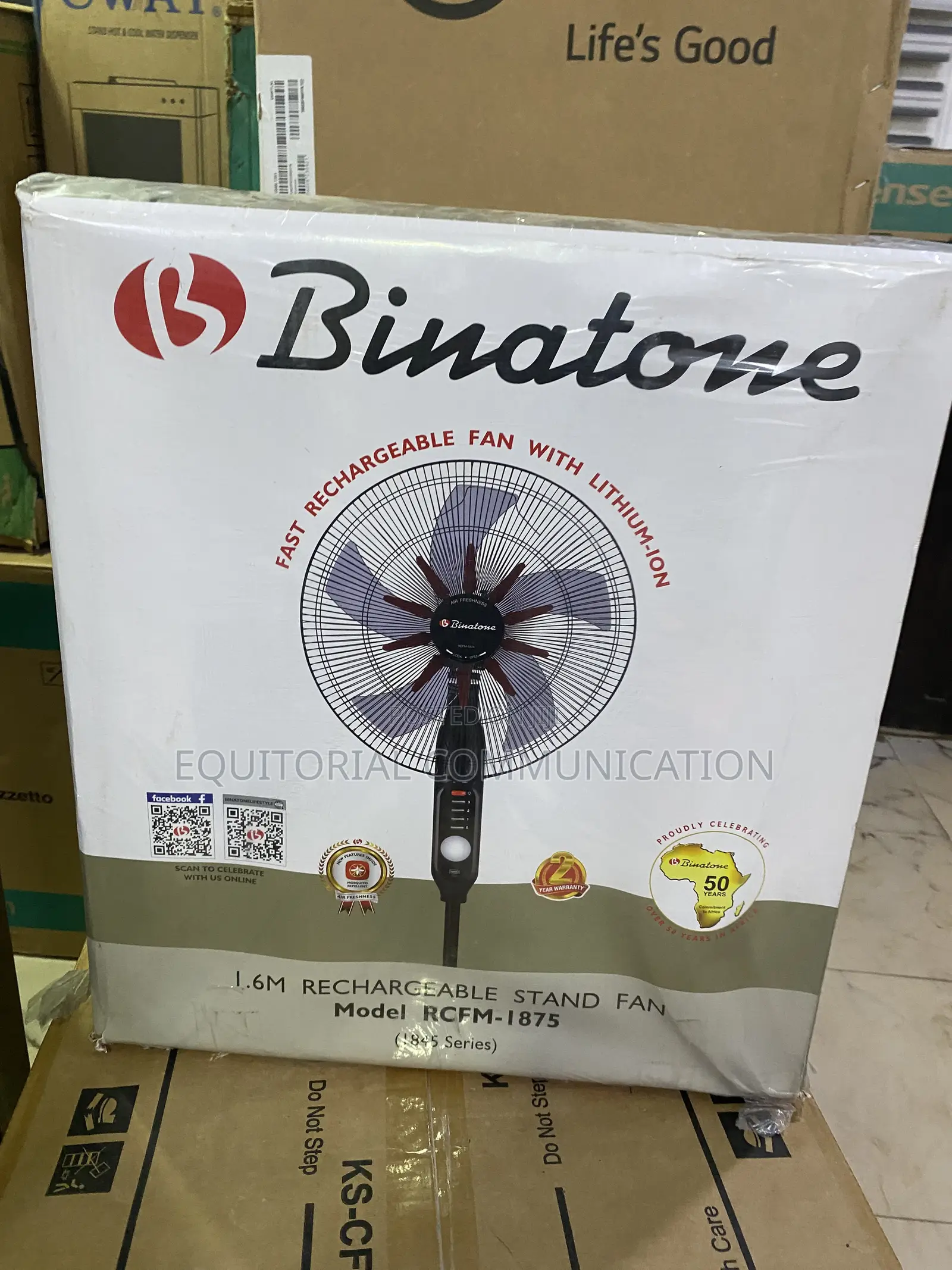 Binatone RCFM-1875 Rechargeable Fan for Home and Office