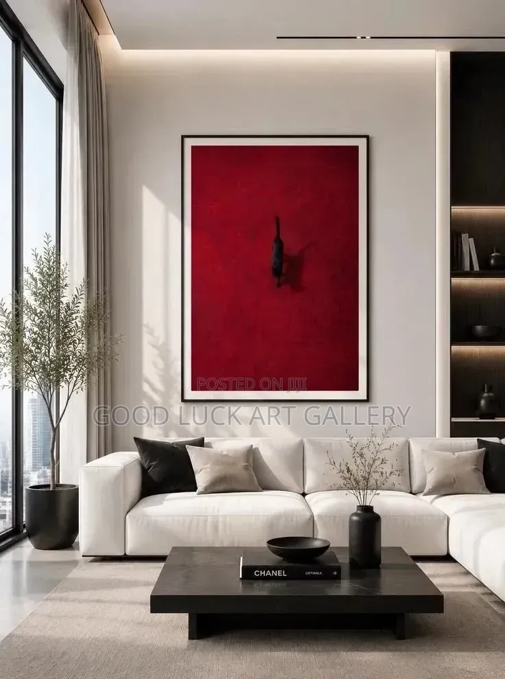 Minimalist Burgundy Abstract Art