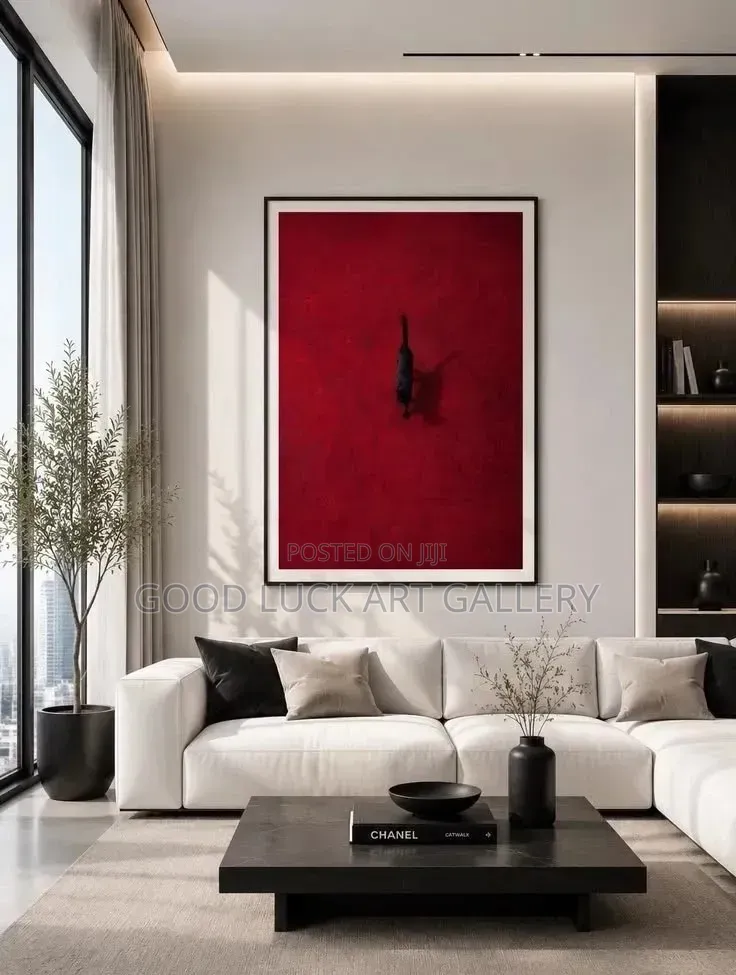 Minimalist Burgundy Abstract Art