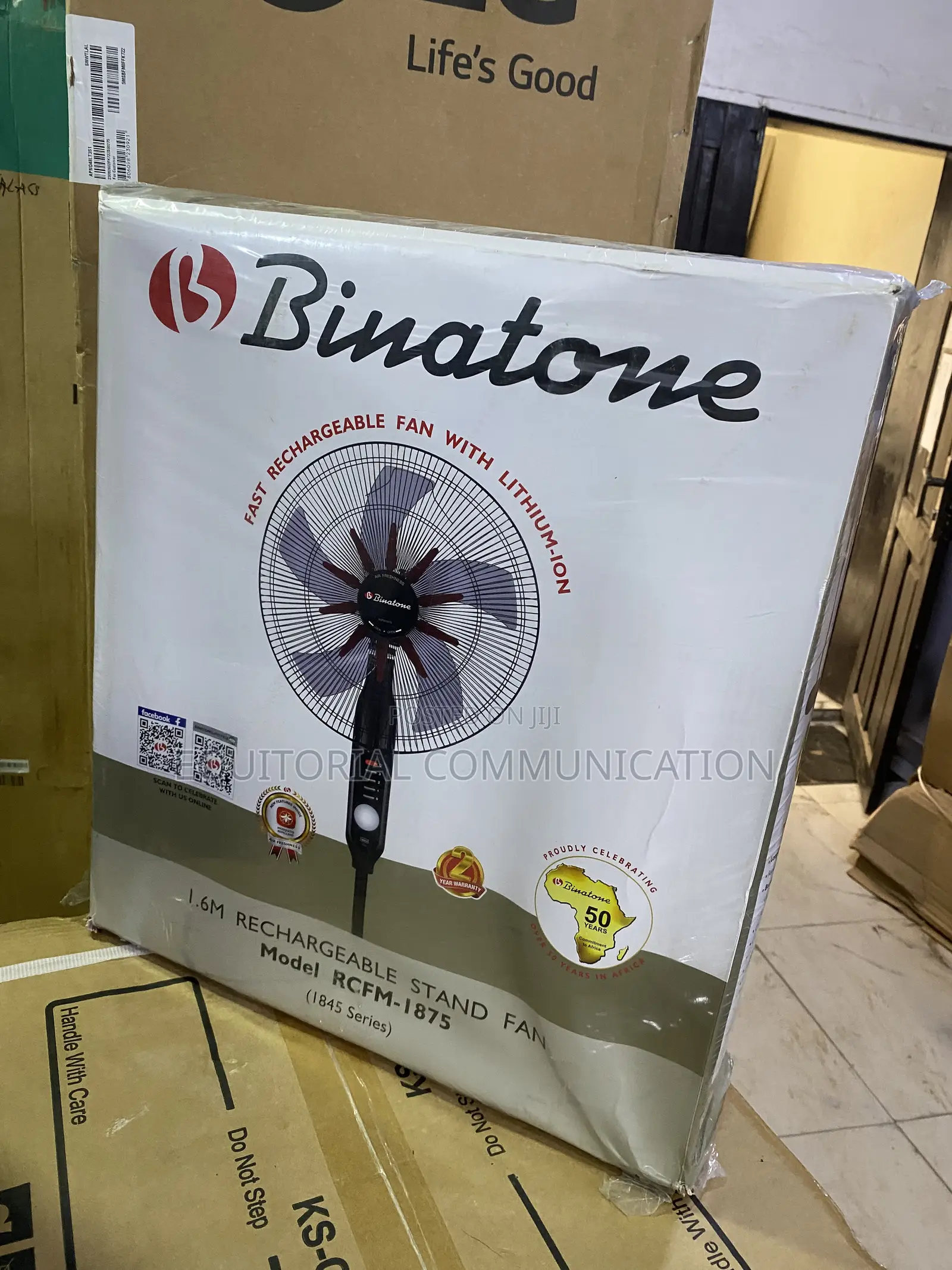 Binatone RCFM-1875 Rechargeable Electric Standing Fan
