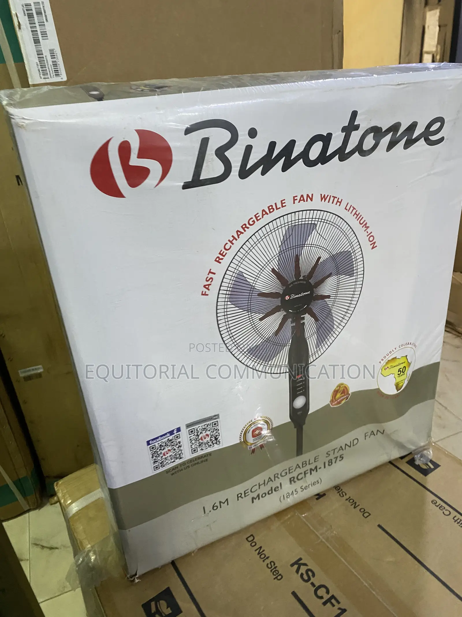 Binatone 1.6M Rechargeable Pedestal Cooling Fan