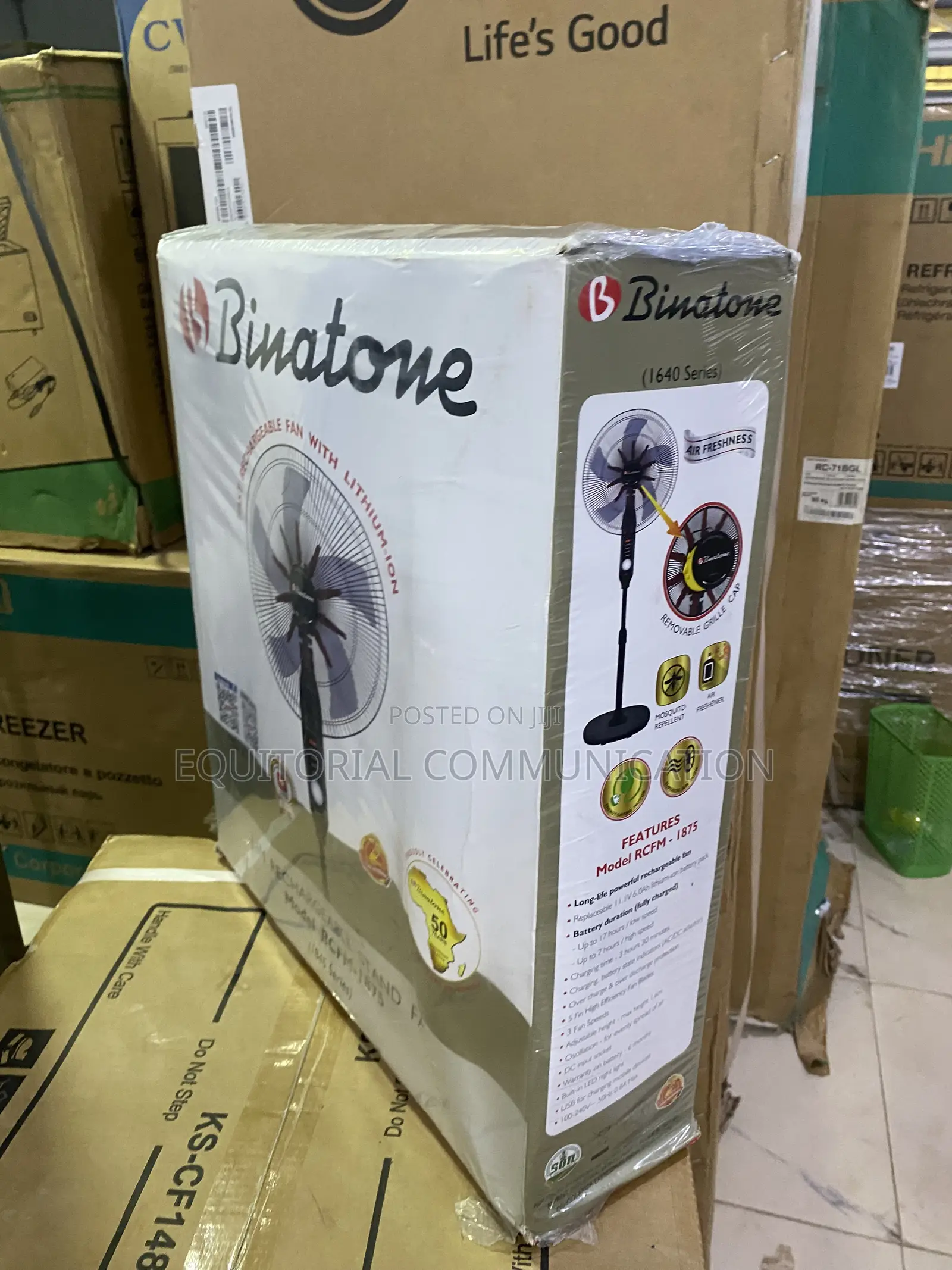 Binatone 1.6M Rechargeable Pedestal Cooling Fan