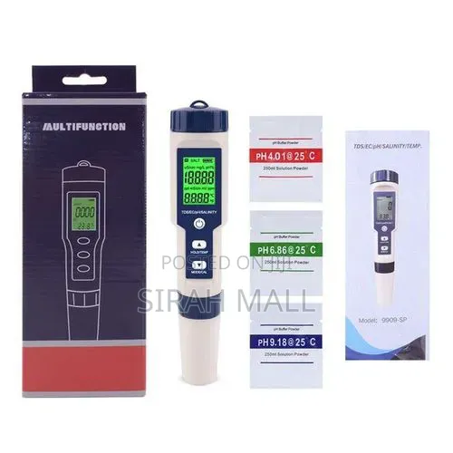 5-in-1 Digital Water Quality Tester – PH, Temperature, TDS, EC,