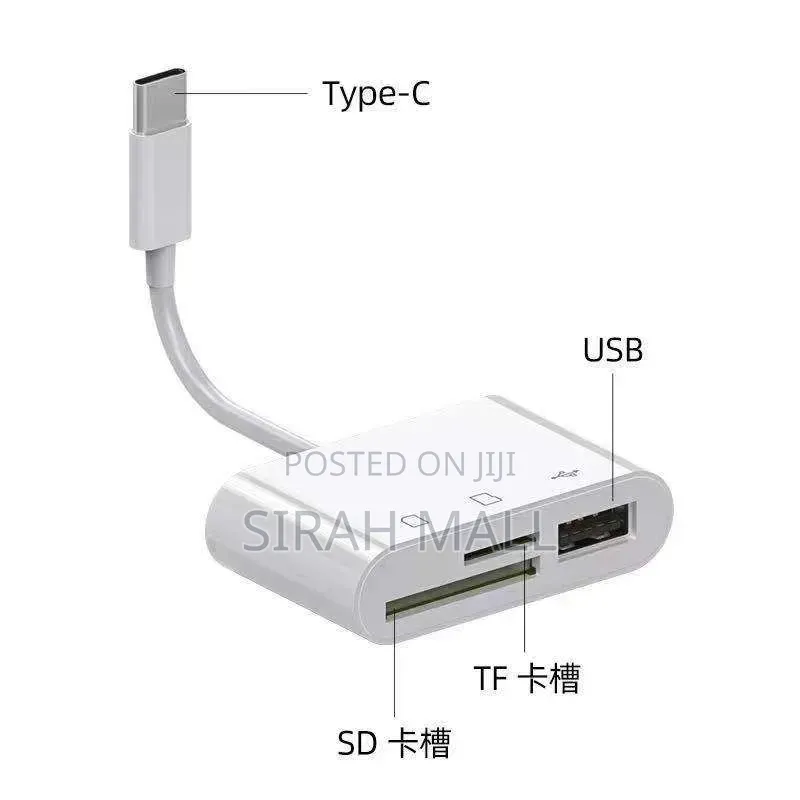 3-in-1 USB-C Card Reader – Fast SD/TF + USB Adapter