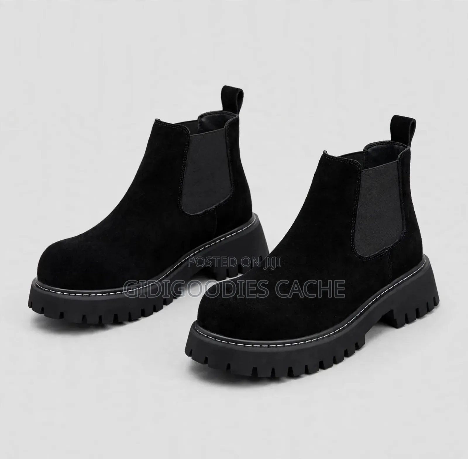 Trending Suede Chelsea Boots in Chunky Lug Sole Size 41-46