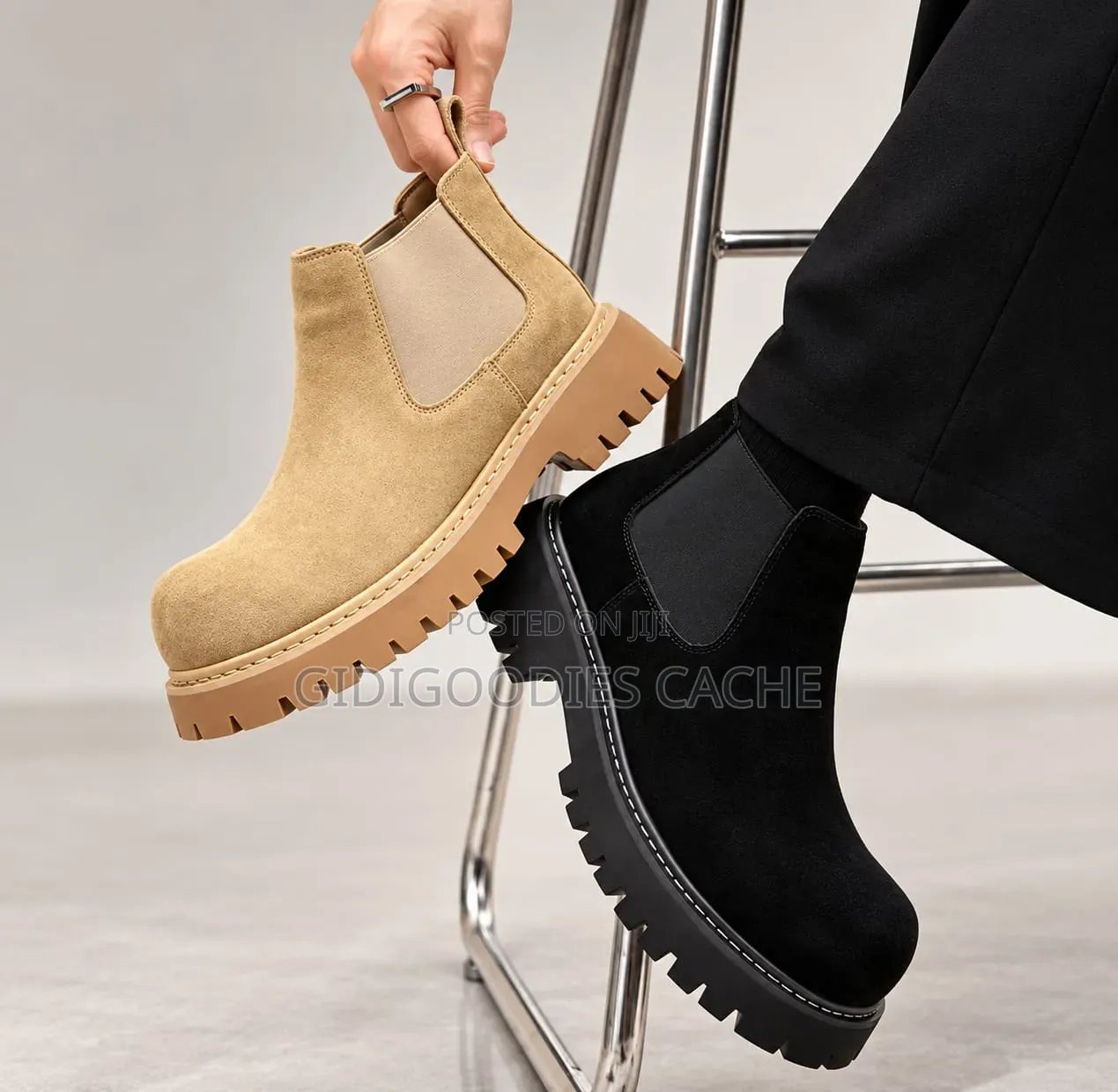 Trending Suede Chelsea Boots in Chunky Lug Sole Size 41-46