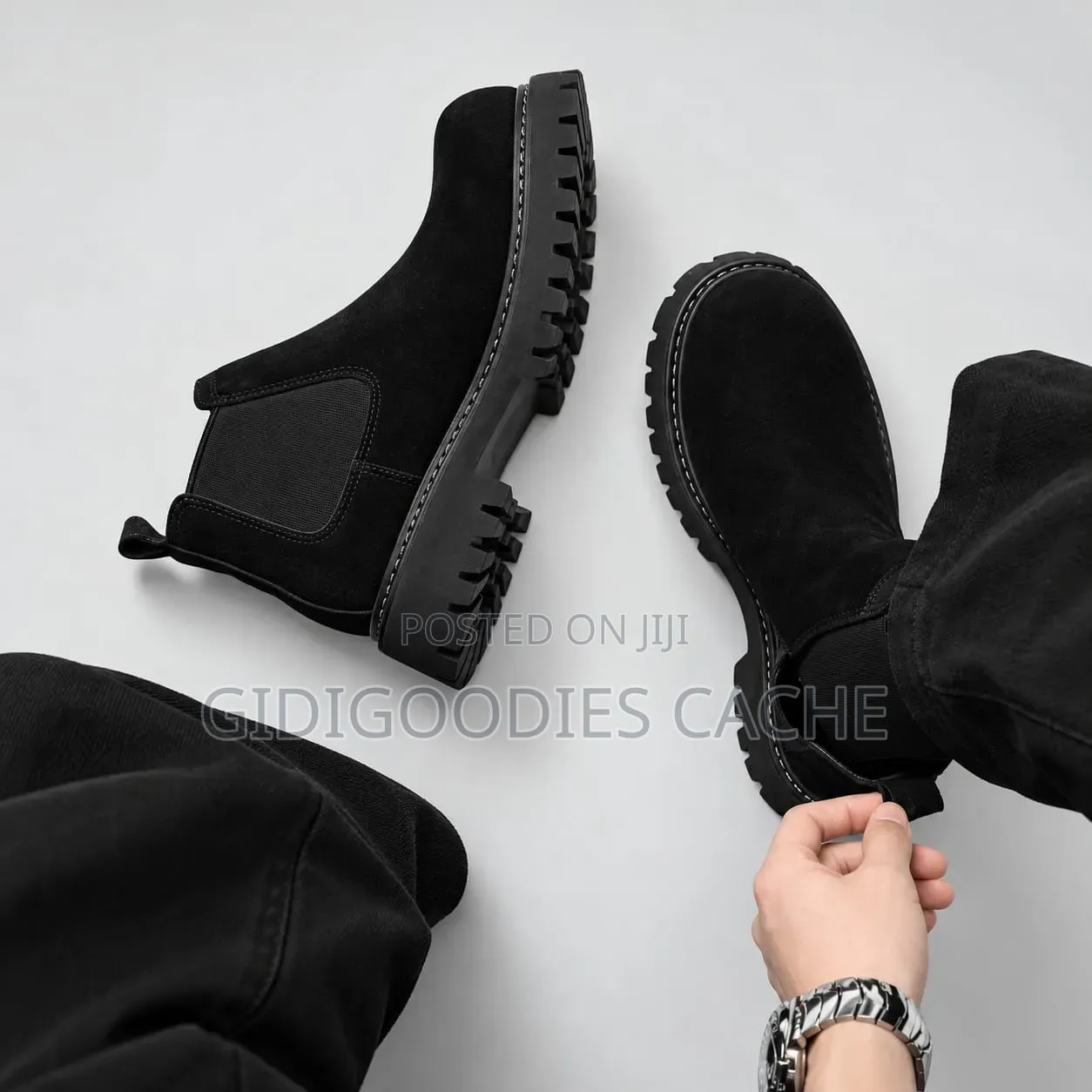Trending Suede Chelsea Boots in Chunky Lug Sole Size 41-46