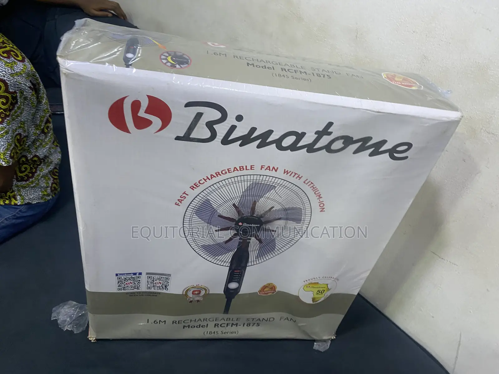 Binatone 1.6M Electric Stand Fan With Rechargeable Backup