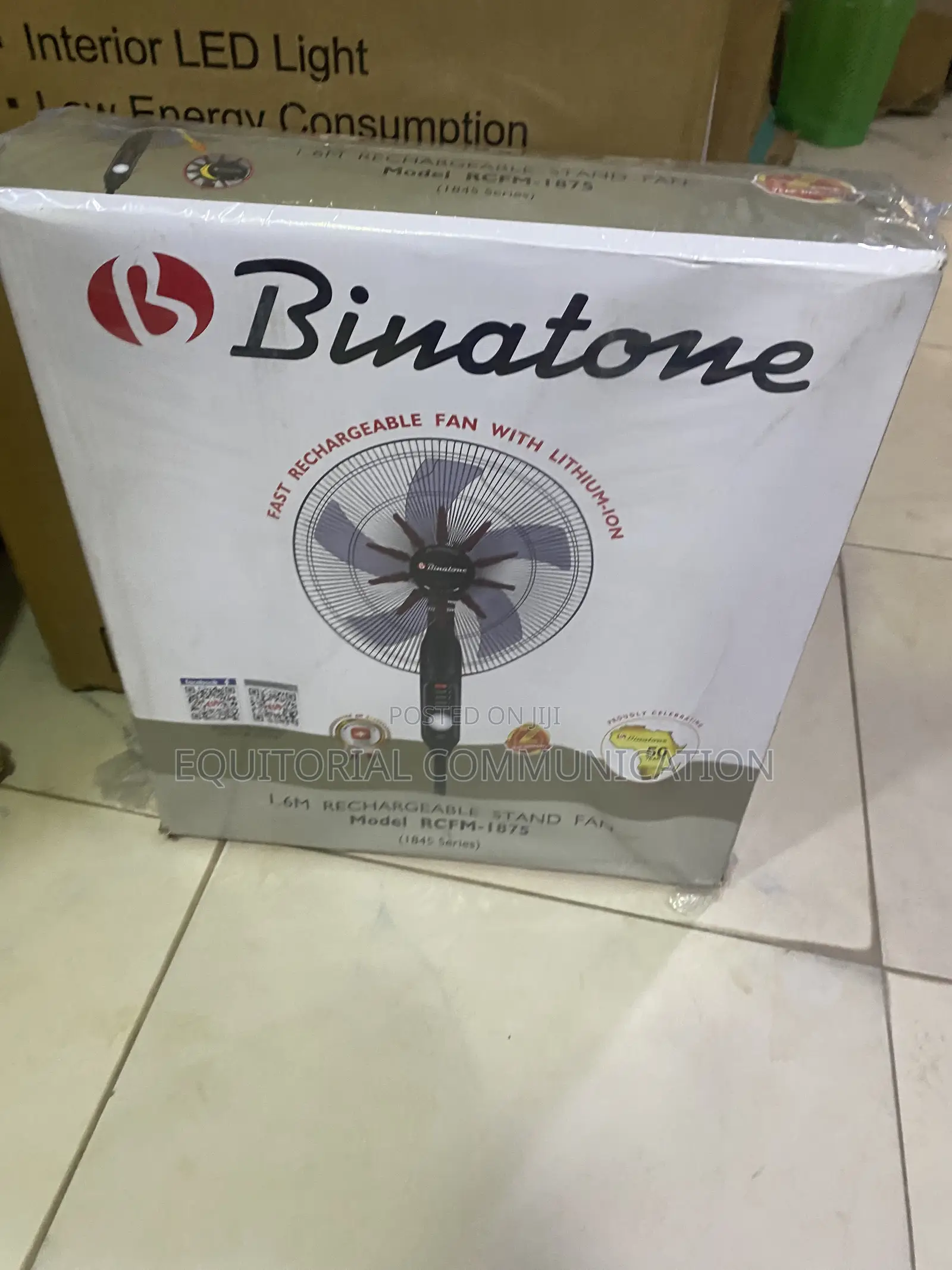 Binatone 1.6M Electric Stand Fan With Rechargeable Backup