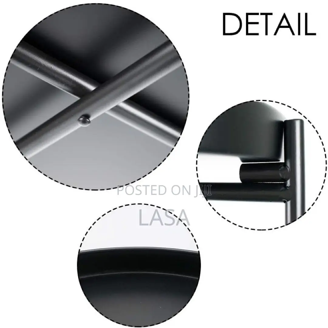2 Tier Metal Round Tray Side Coffee Sofa End Black Table