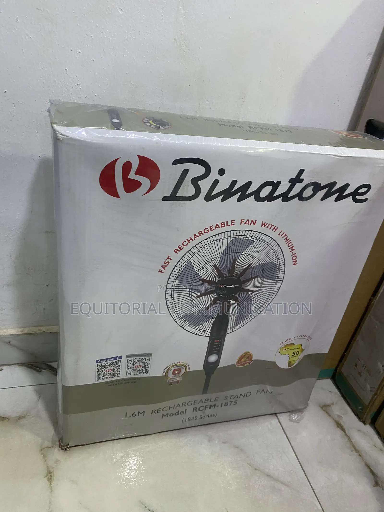 Binatone RCFM-1875 Freestanding Airflow Fan With Rechargeable Power