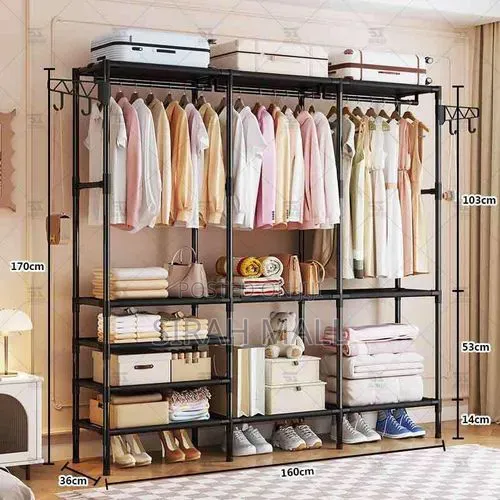Simple Multifunctional Coat Rack Floor Standing Double Clothes Rack