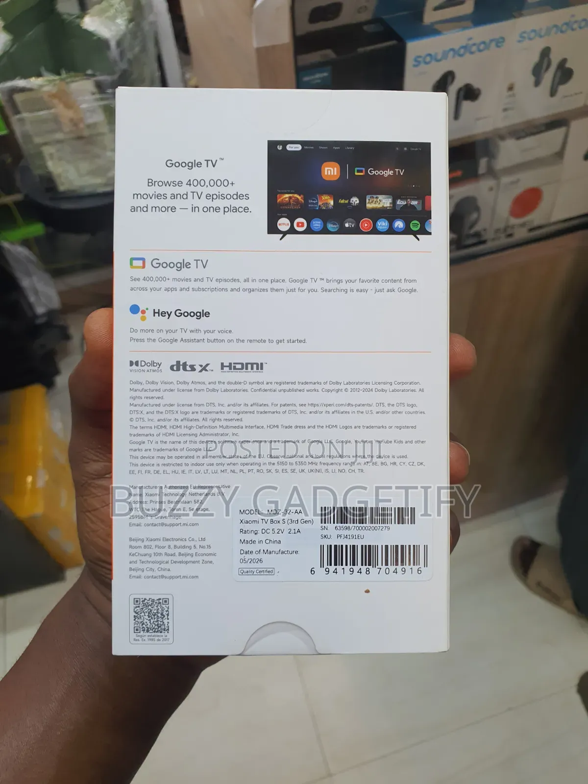 Xiaomi TV Box S (3rd Gen) 4K Ultra HD, Powered by Google TV