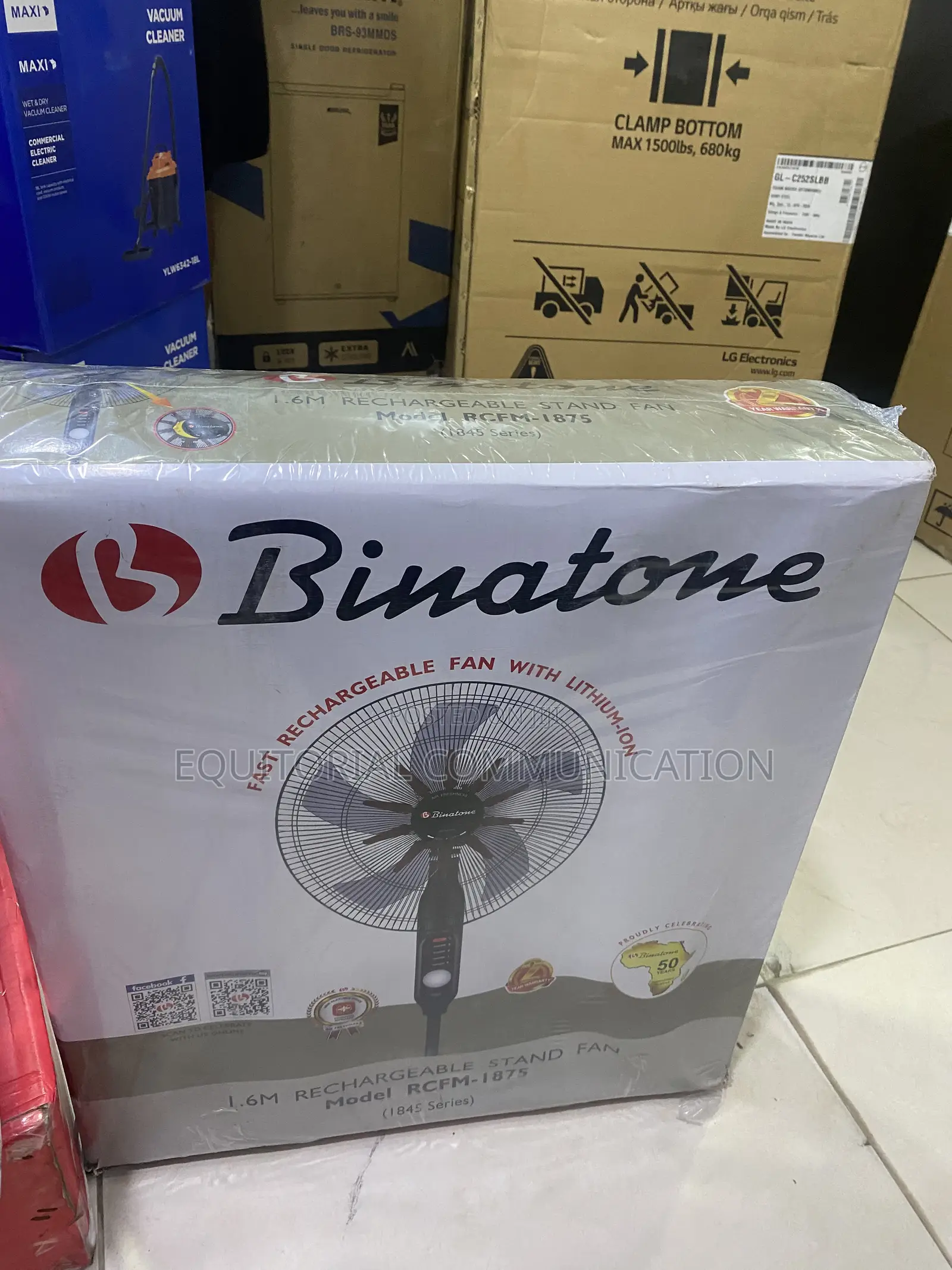 Binatone 1.6M Rechargeable Airflow Fan Model RCFM-1875