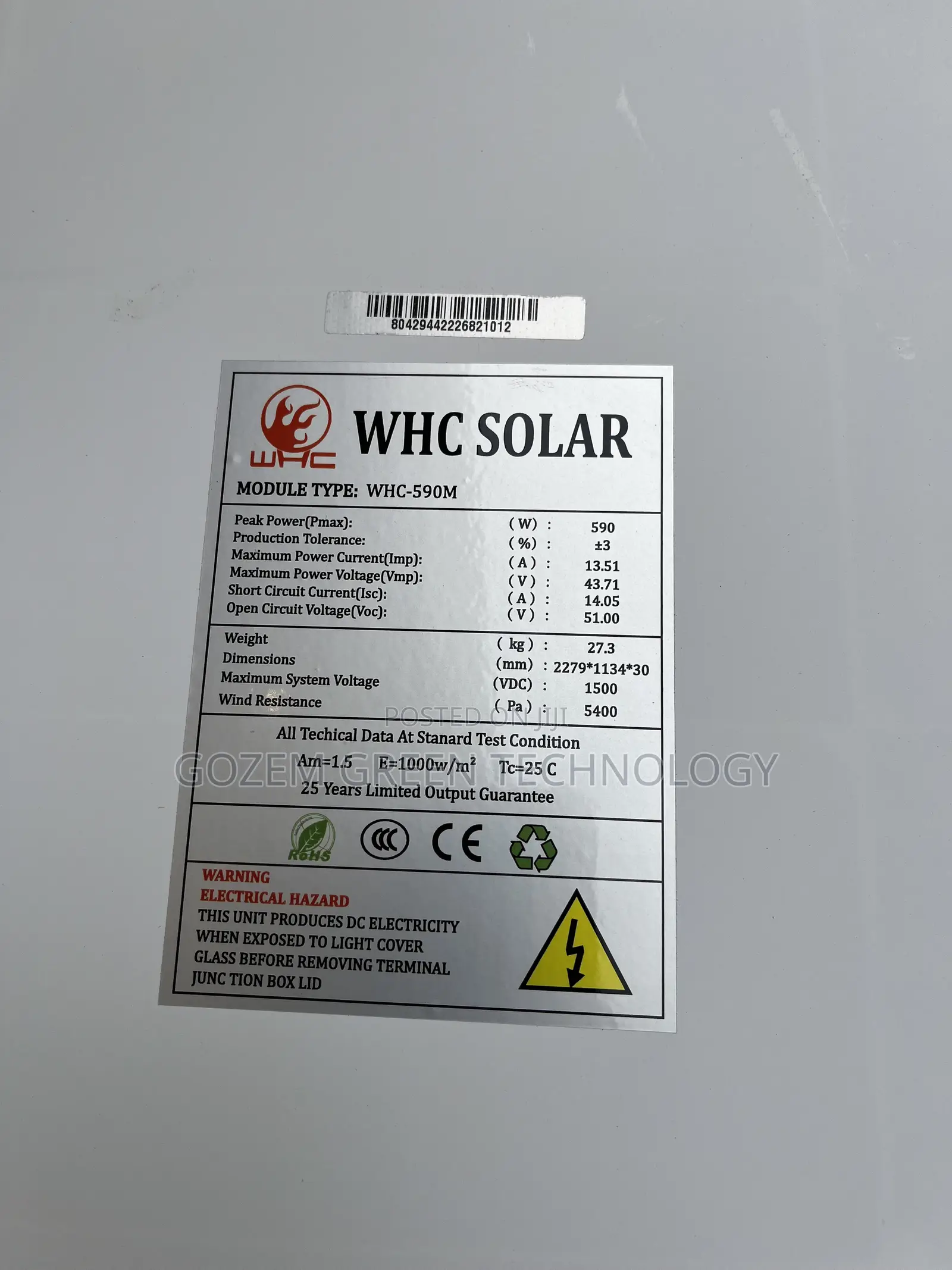 590W Solar Panel