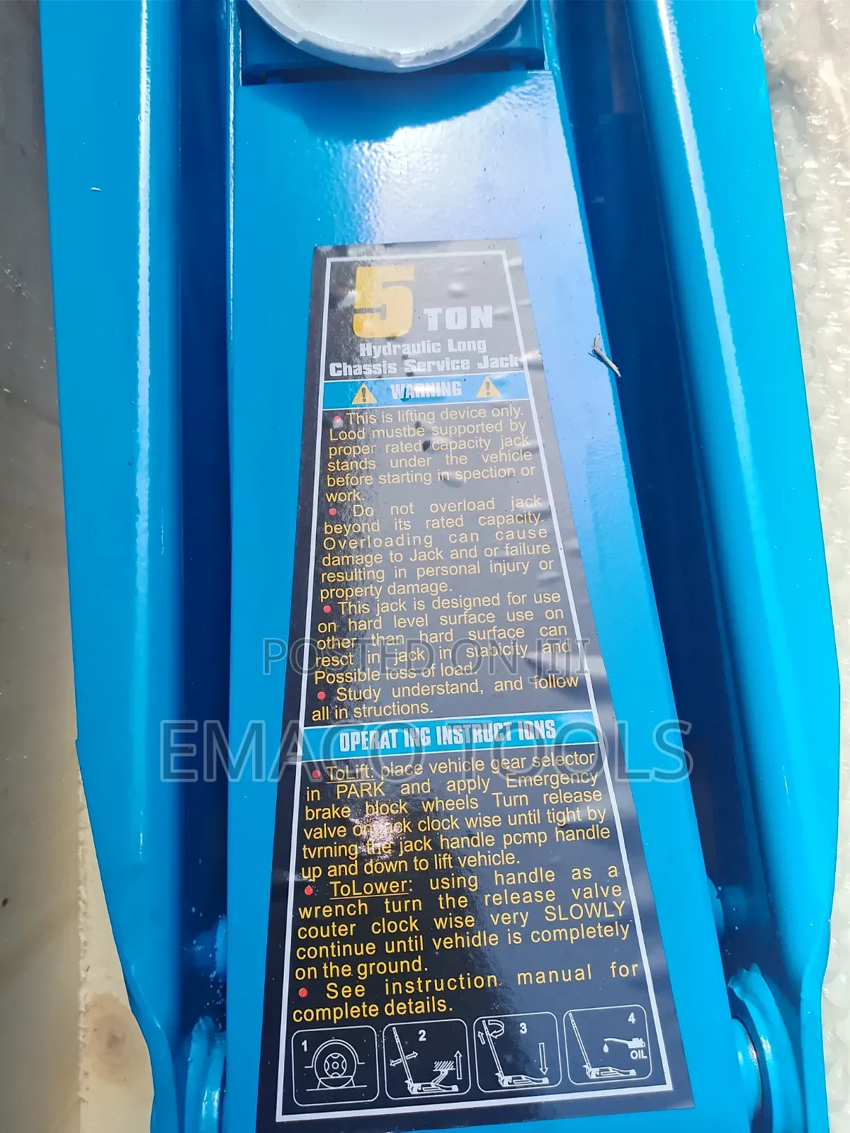5 Ton Hydraulic Long Chassis Service Jack.
