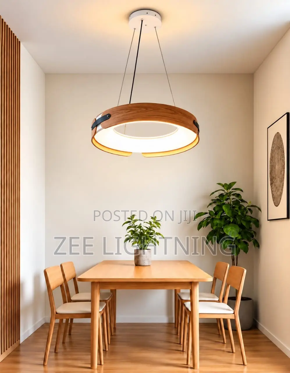 Modern Minimalist LED Wooden Drop Pendant