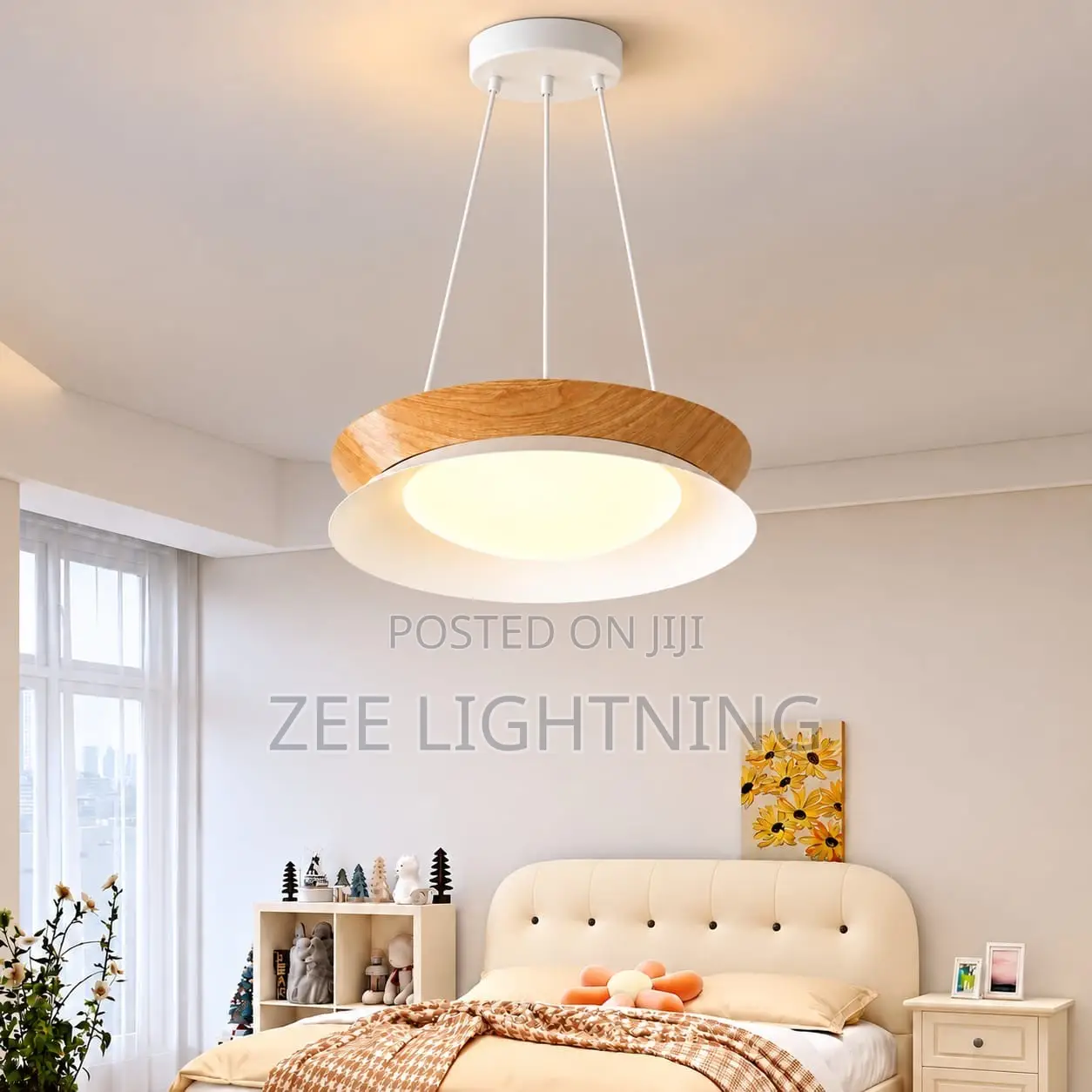Modern Minimalist LED Wooden Drop Pendant