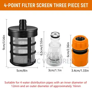 Pressure Washer Quick Connector Set 1/2'' With Inlet Filters - 3 PCS