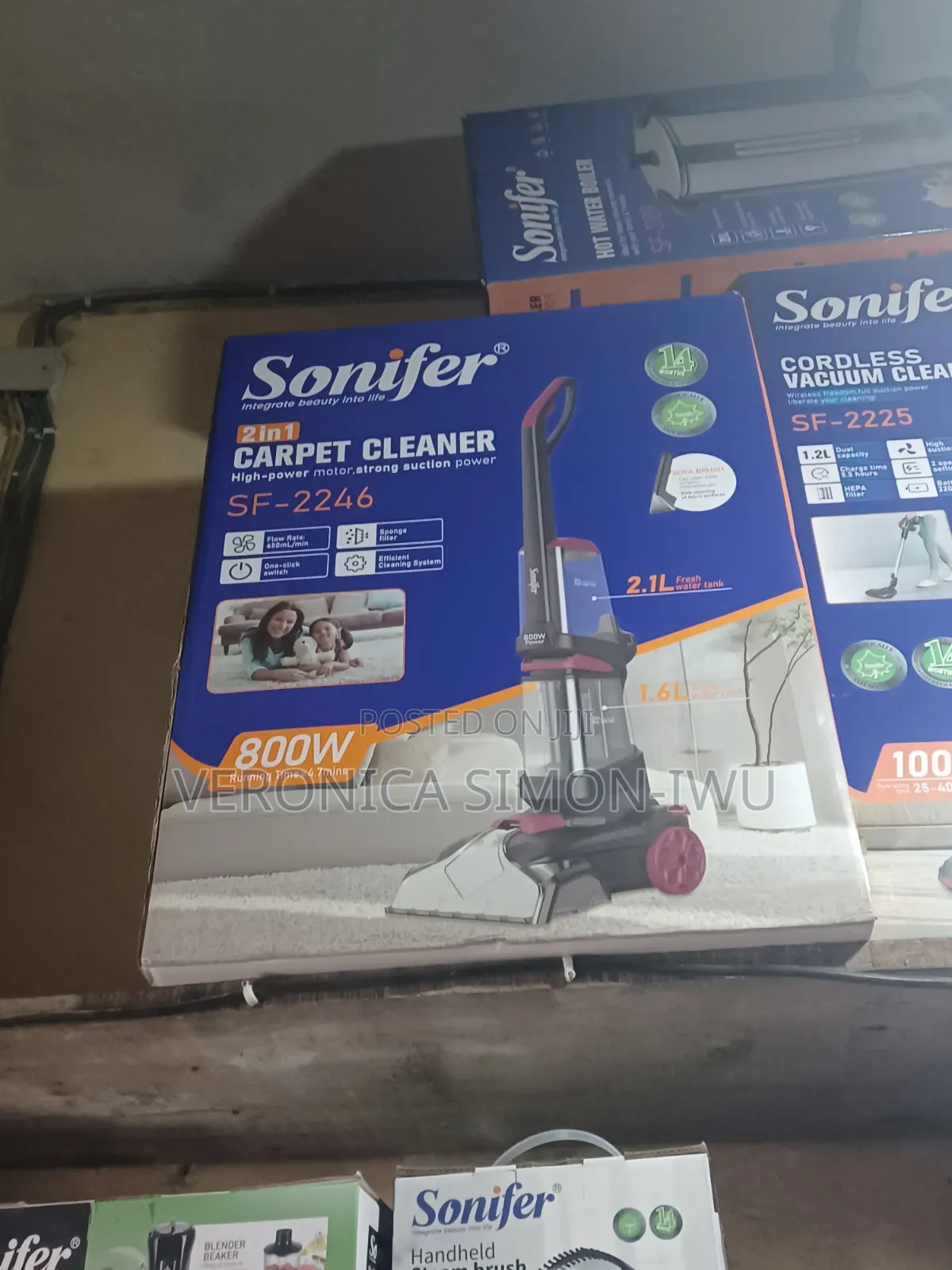 Sonifer SF-2246 3 in 1 Washing Cleaning and Vacuuming Carpet Cleaner